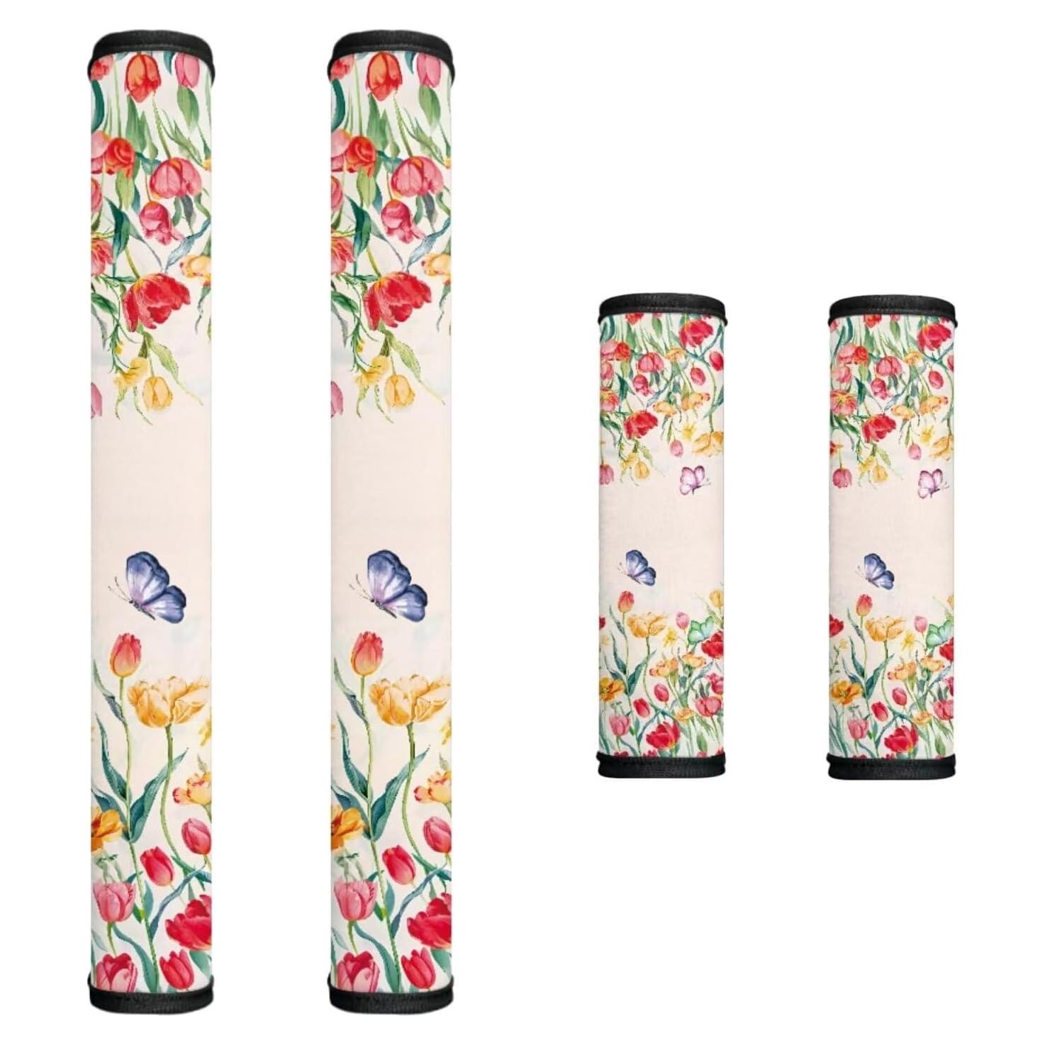 Juego de Fundas para Manijas HUISEFOR 4 Piezas Floral