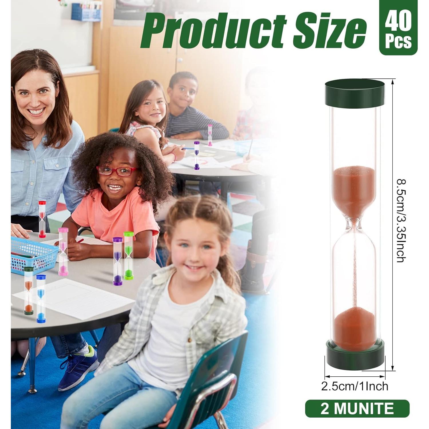 Temporizadores de Arena Fabbay 40 Piezas 2 Minutos Coloridos