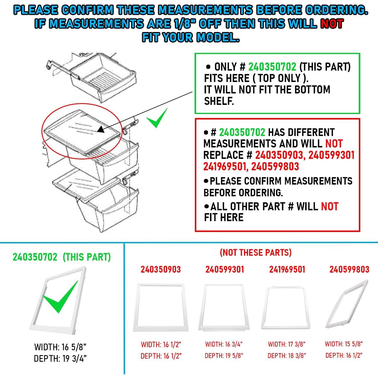 Cubierta Crisper Superior Lifetime Appliance 50x42 cm