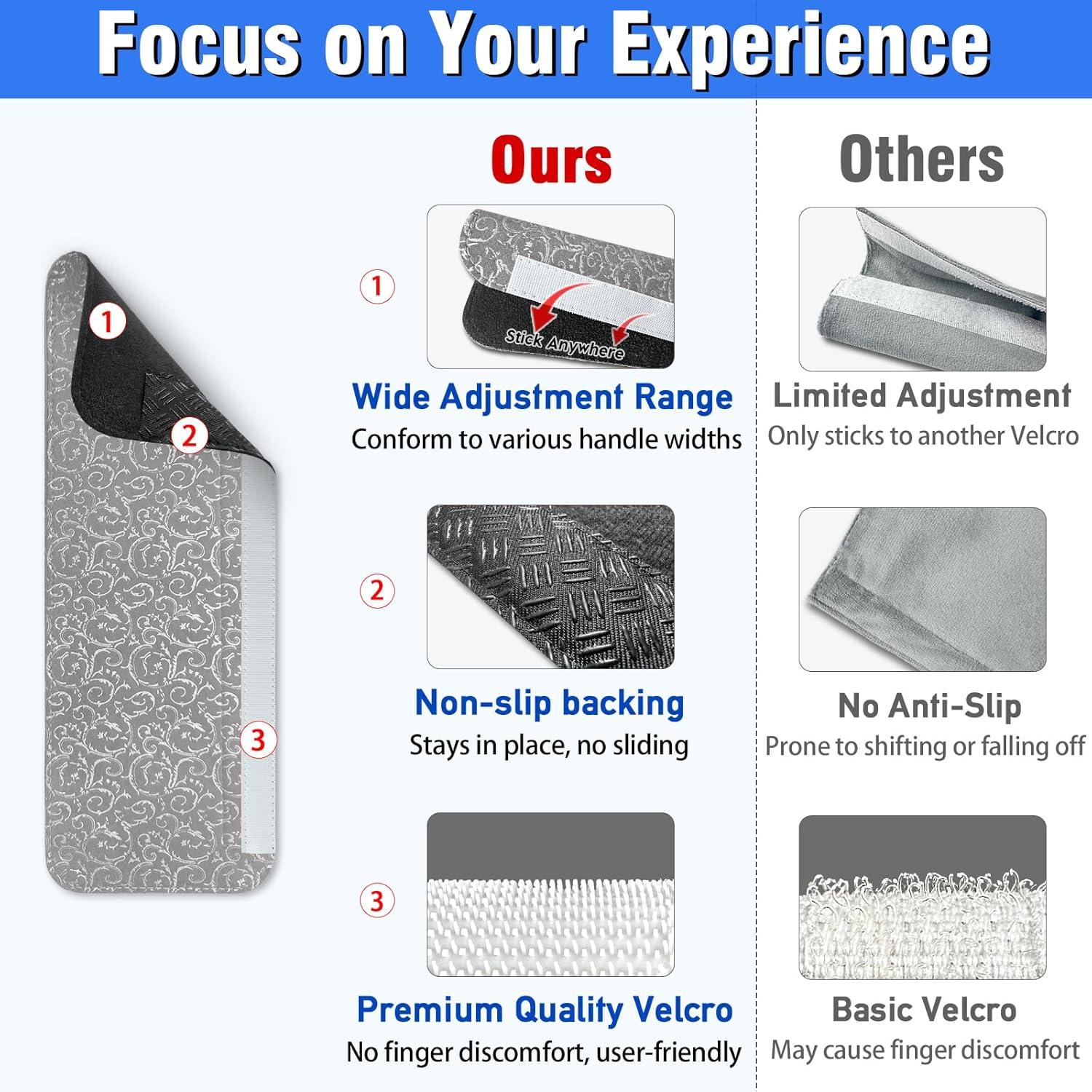 Cubiertas para Manijas de Refrigerador Luludamier 6 PCS Gris