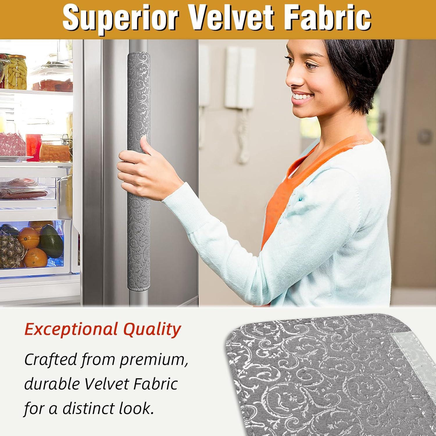 Cubiertas para Manijas de Refrigerador Luludamier 6 PCS Gris