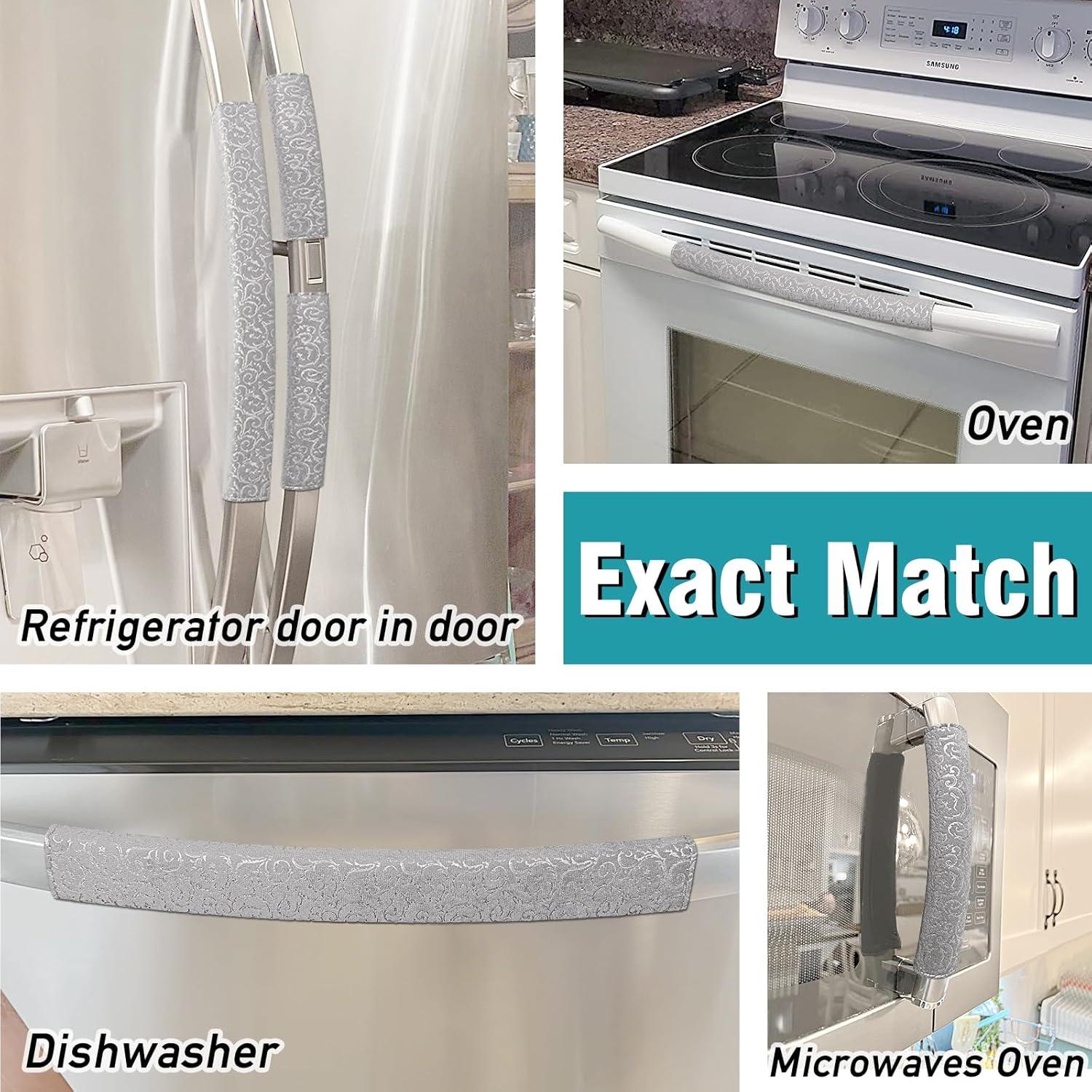 Cubiertas para Manijas de Refrigerador Luludamier 6 PCS Gris