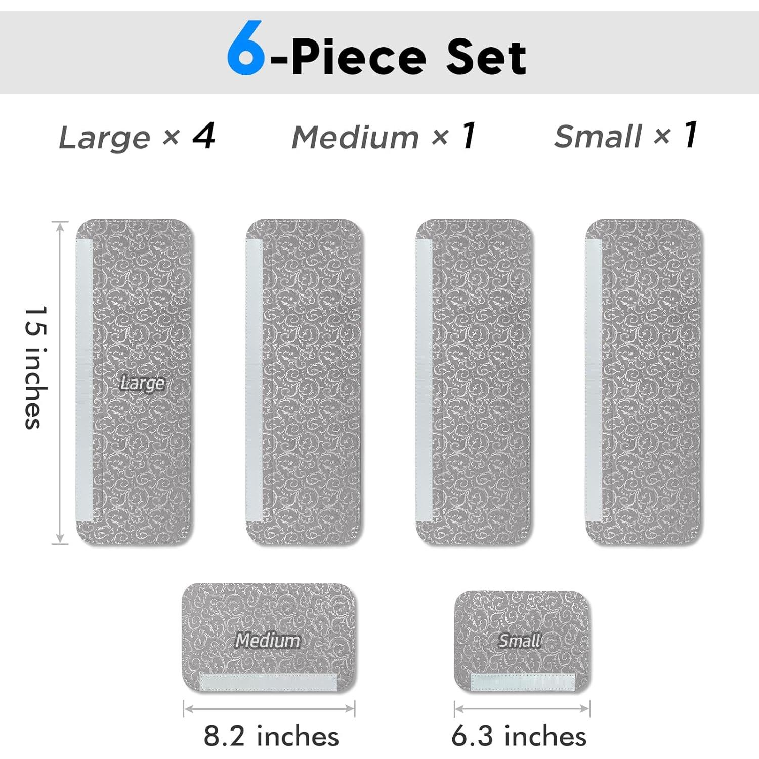 Cubiertas para Manijas de Refrigerador Luludamier 6 PCS Gris