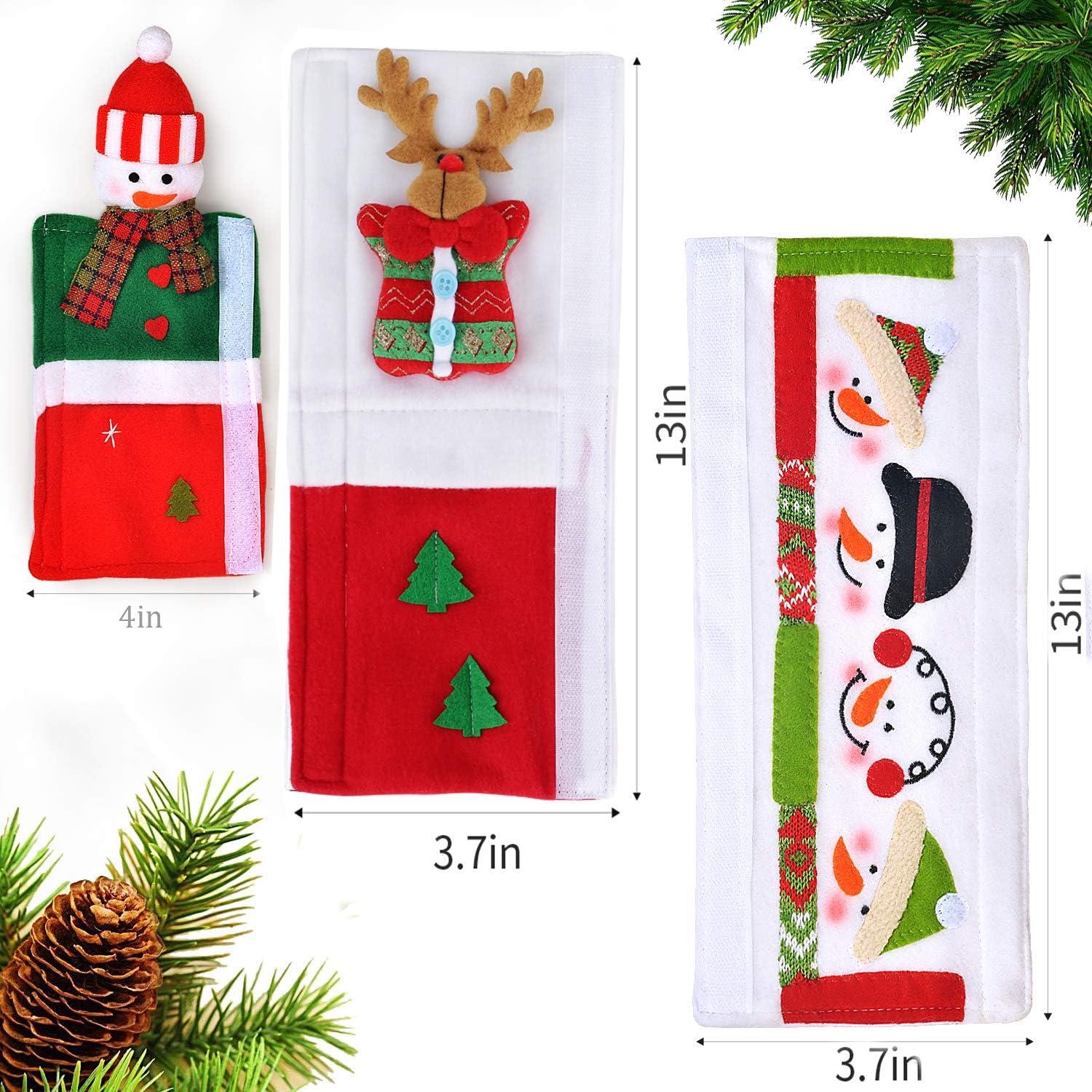 Funda de Manija de Refrigerador OUGAR8 Navidad 4 Pcs