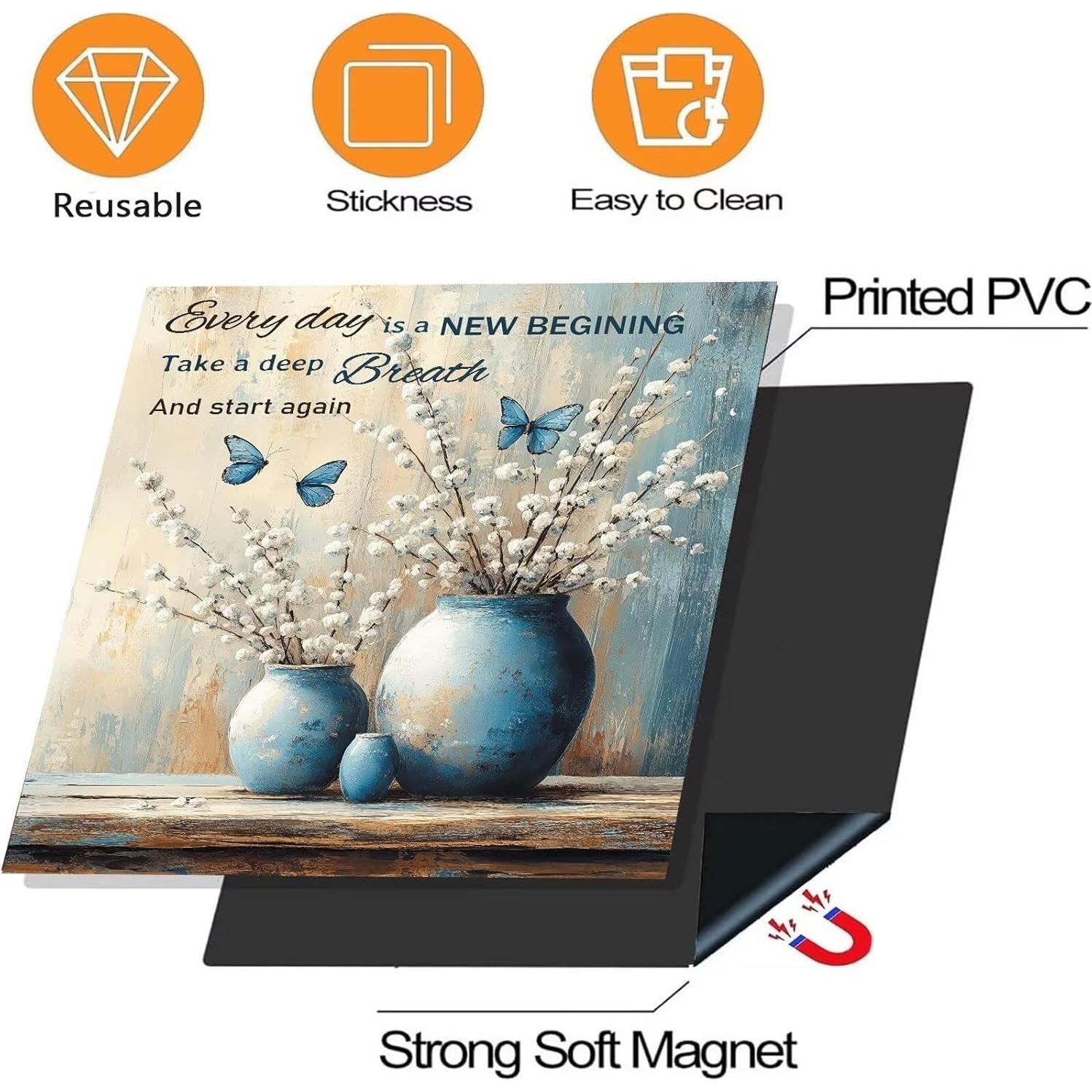 Cubierta Magnética Retro Flores Genérico 58x66 cm Decorativa