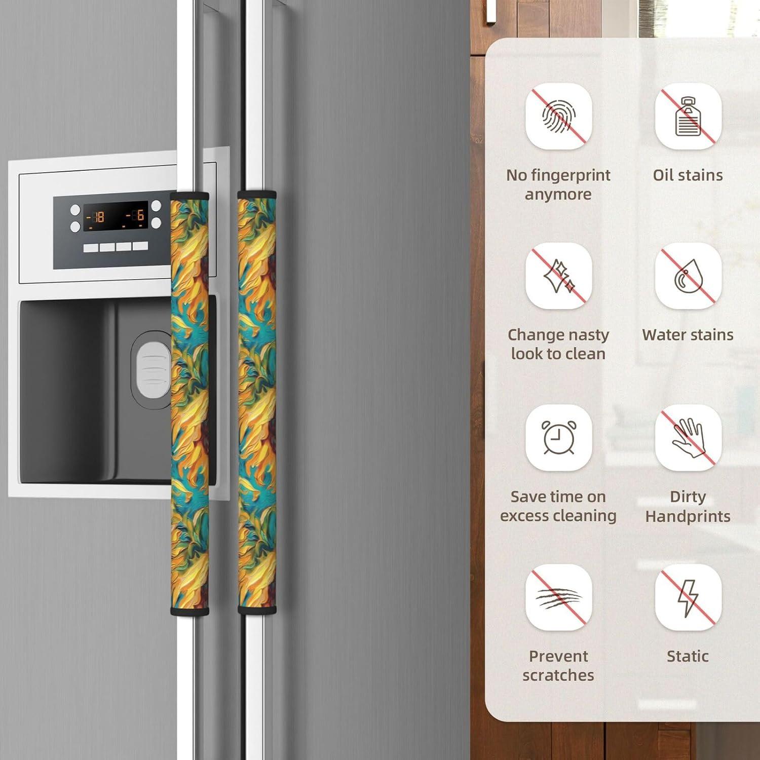 4 Fundas para Manijas de Refrigerador NeuKim Girasol 40x14 cm