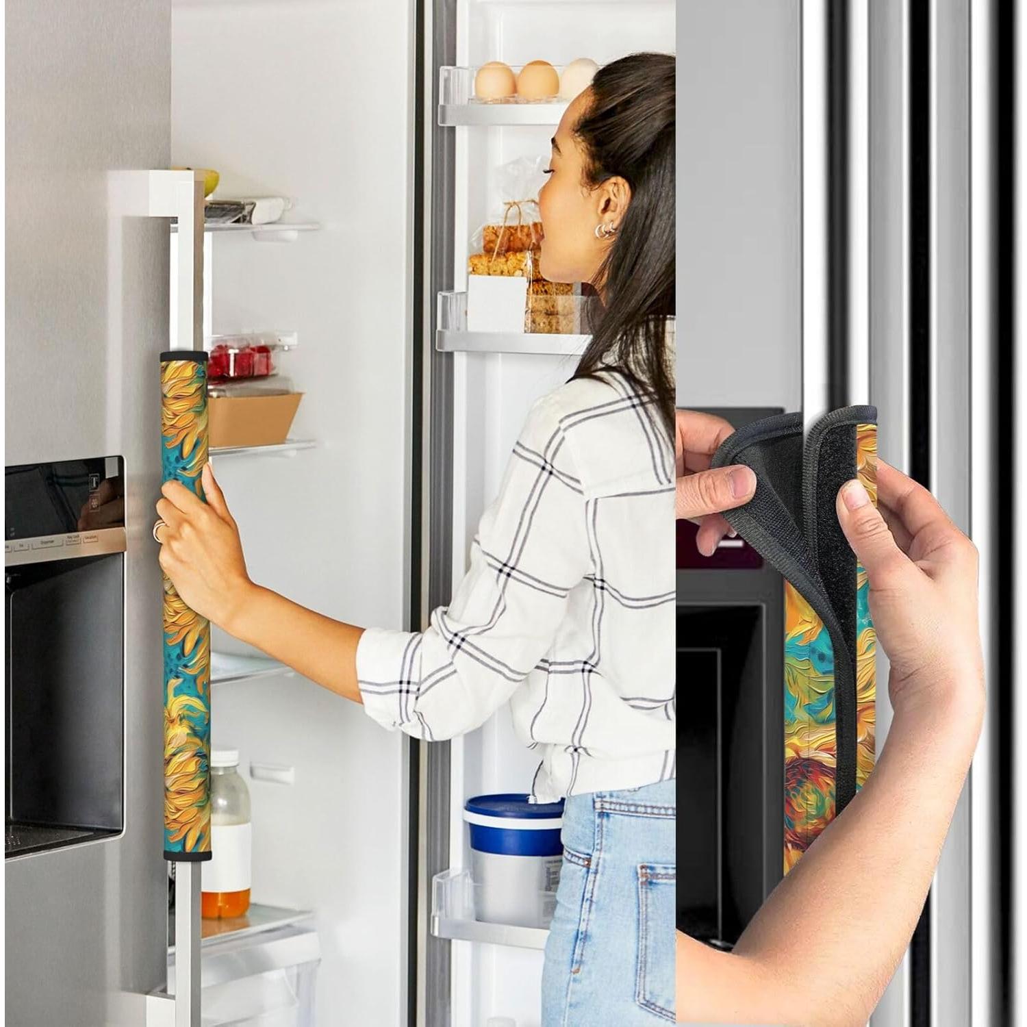 4 Fundas para Manijas de Refrigerador NeuKim Girasol 40x14 cm