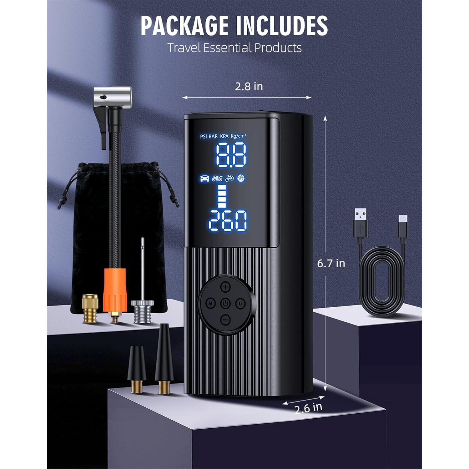 Compresor de Aire Portátil Hafuloky P008 180 PSI Batería 20000mAh