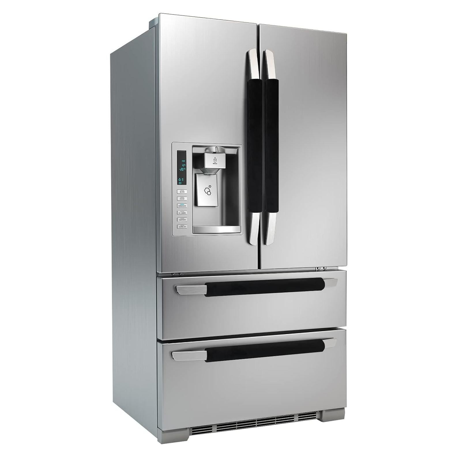 Cubiertas de Manijas de Refrigerador Kewjug 4Pcs Negro