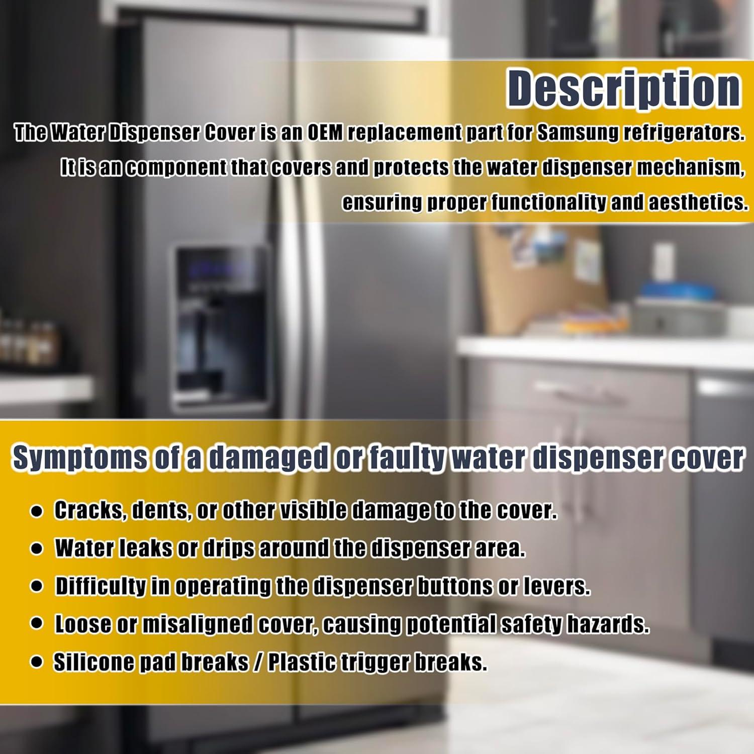 Cubierta de Dispensador de Agua Tohaxpls DA97-12942A Compatible