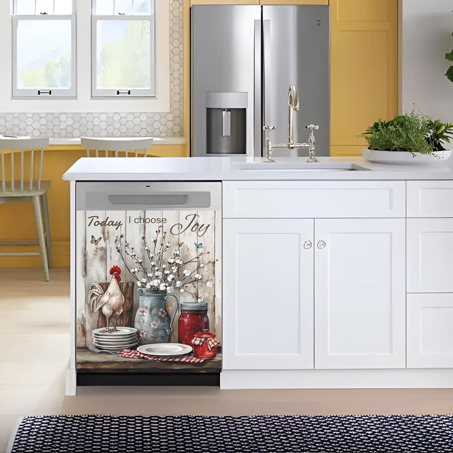 Cubierta Magnética para Lavavajillas Gallo Floral 58x66 cm