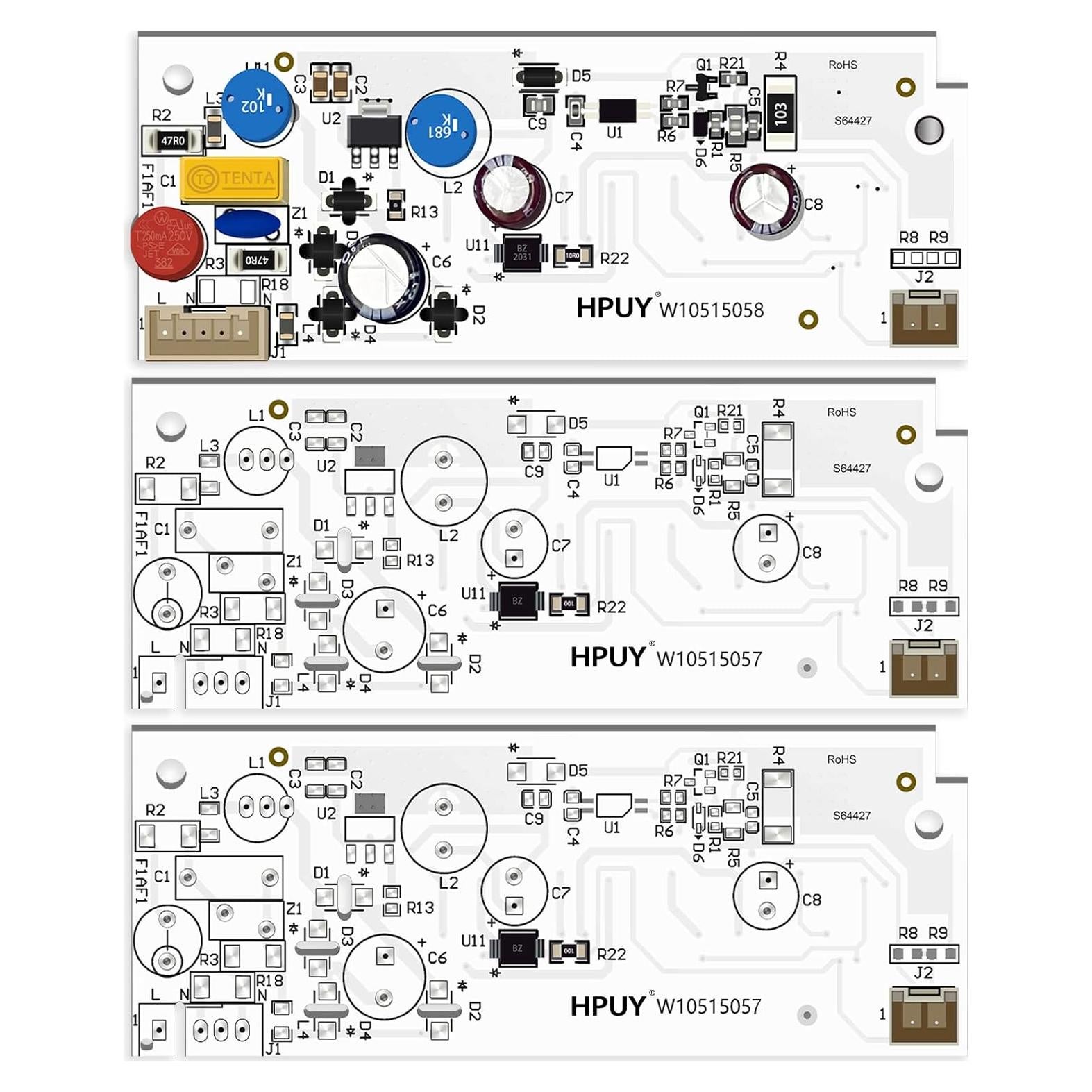 Luz LED para Refrigerador HPUY W10515058 y W10515057 2PCS
