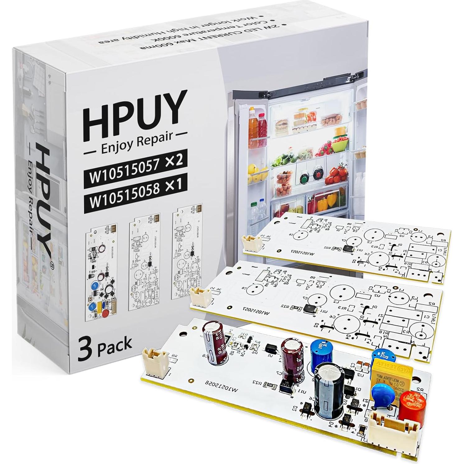 Luz LED para Refrigerador HPUY W10515058 y W10515057 2PCS