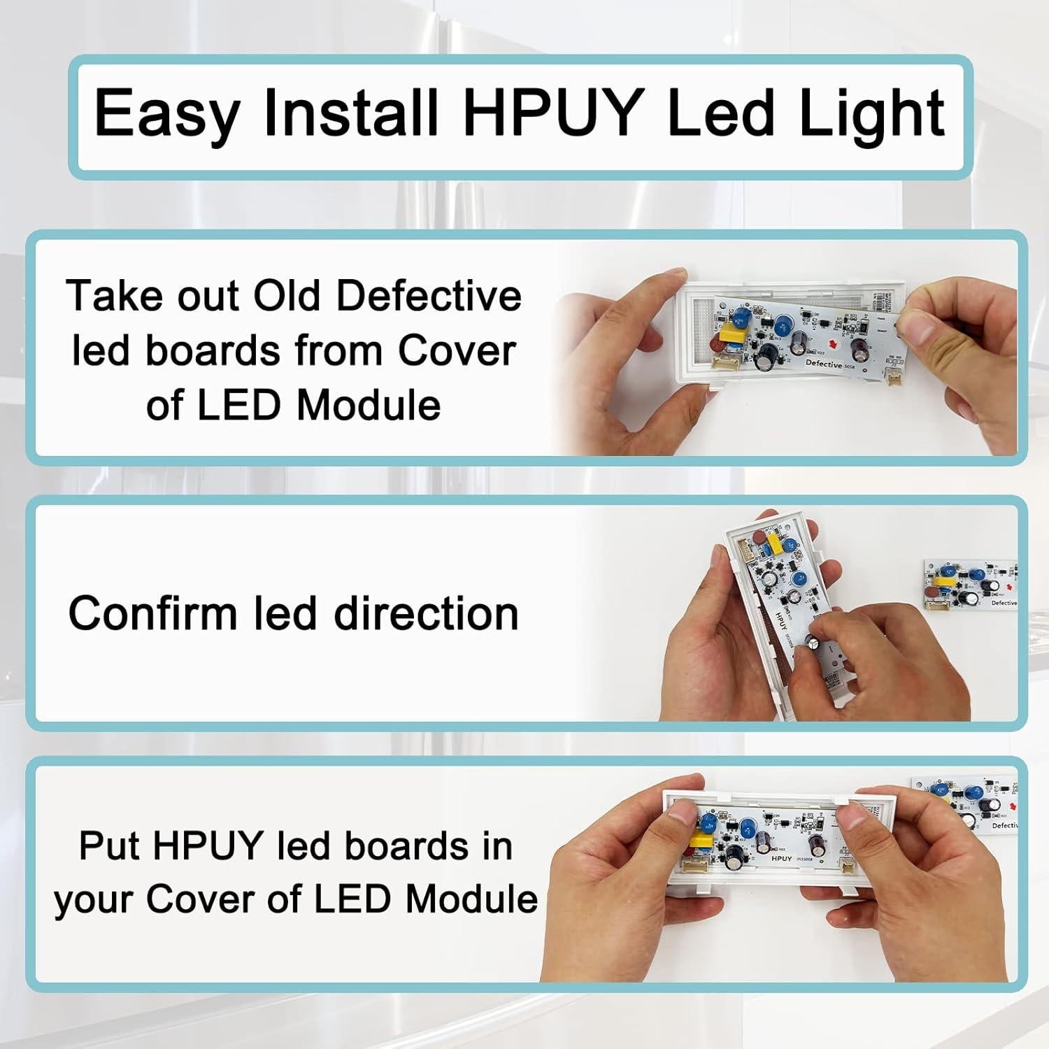 Luz LED para Refrigerador HPUY W10515058 y W10515057 2PCS