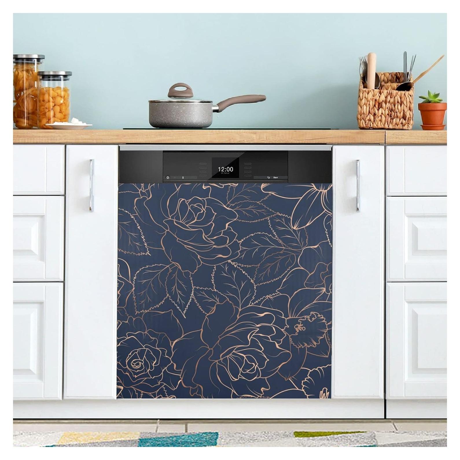 Cubierta Magnética para Lavavajillas Bolaz Rosa Floral 58x66 cm