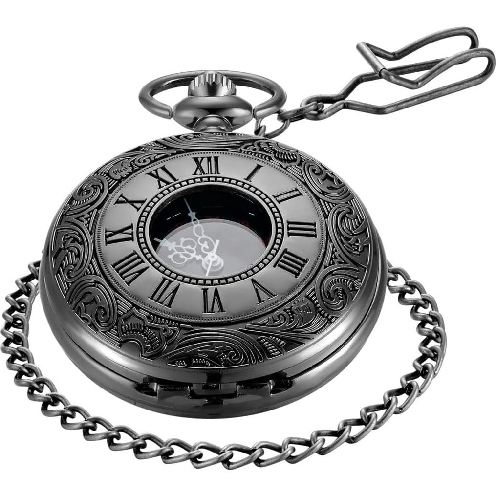 Reloj de bolsillo vintage MJSCPHBJK con números romanos