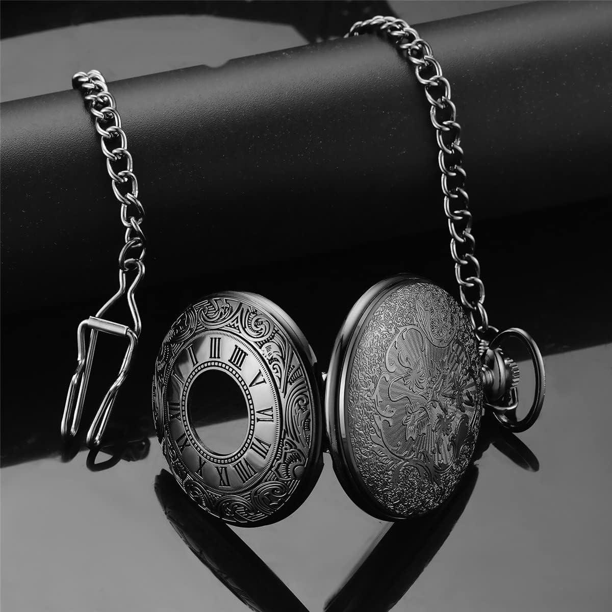 Reloj de bolsillo vintage MJSCPHBJK con números romanos