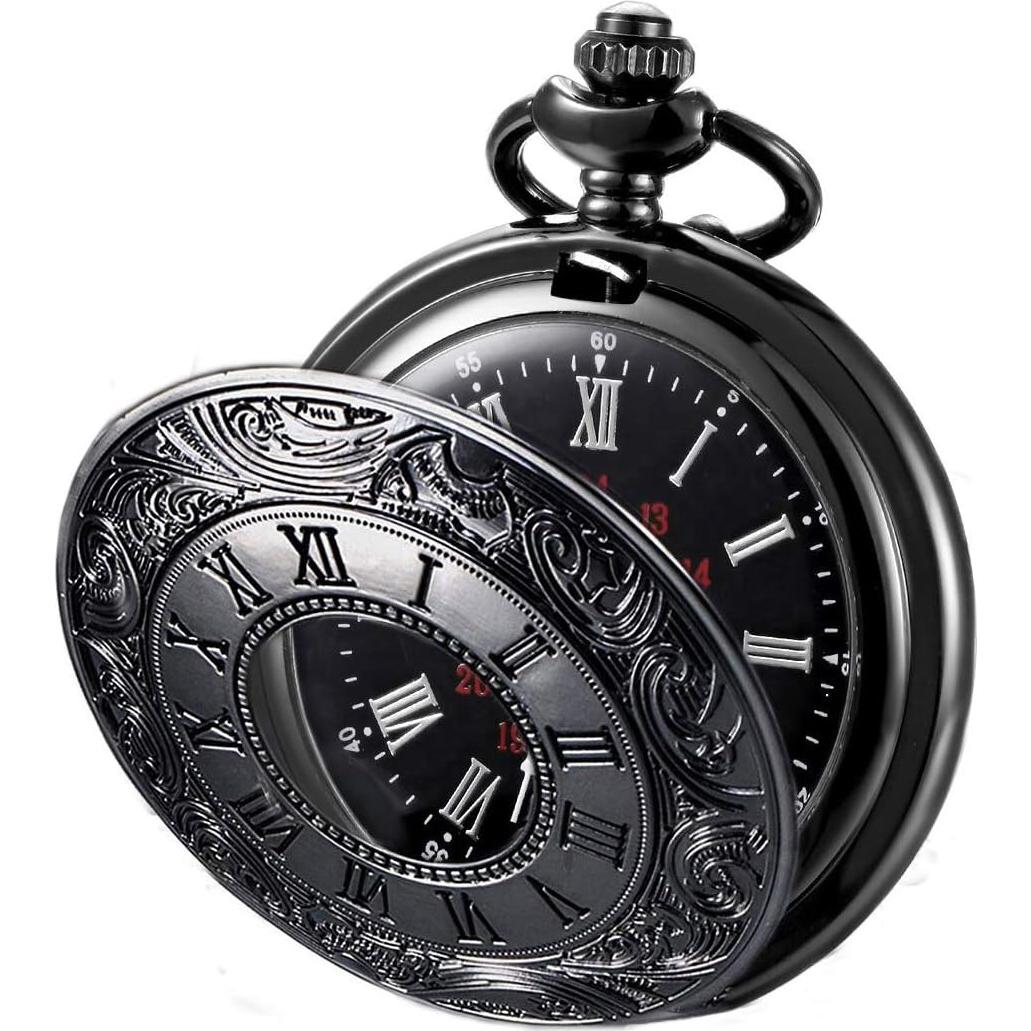 Reloj de bolsillo vintage MJSCPHBJK con números romanos