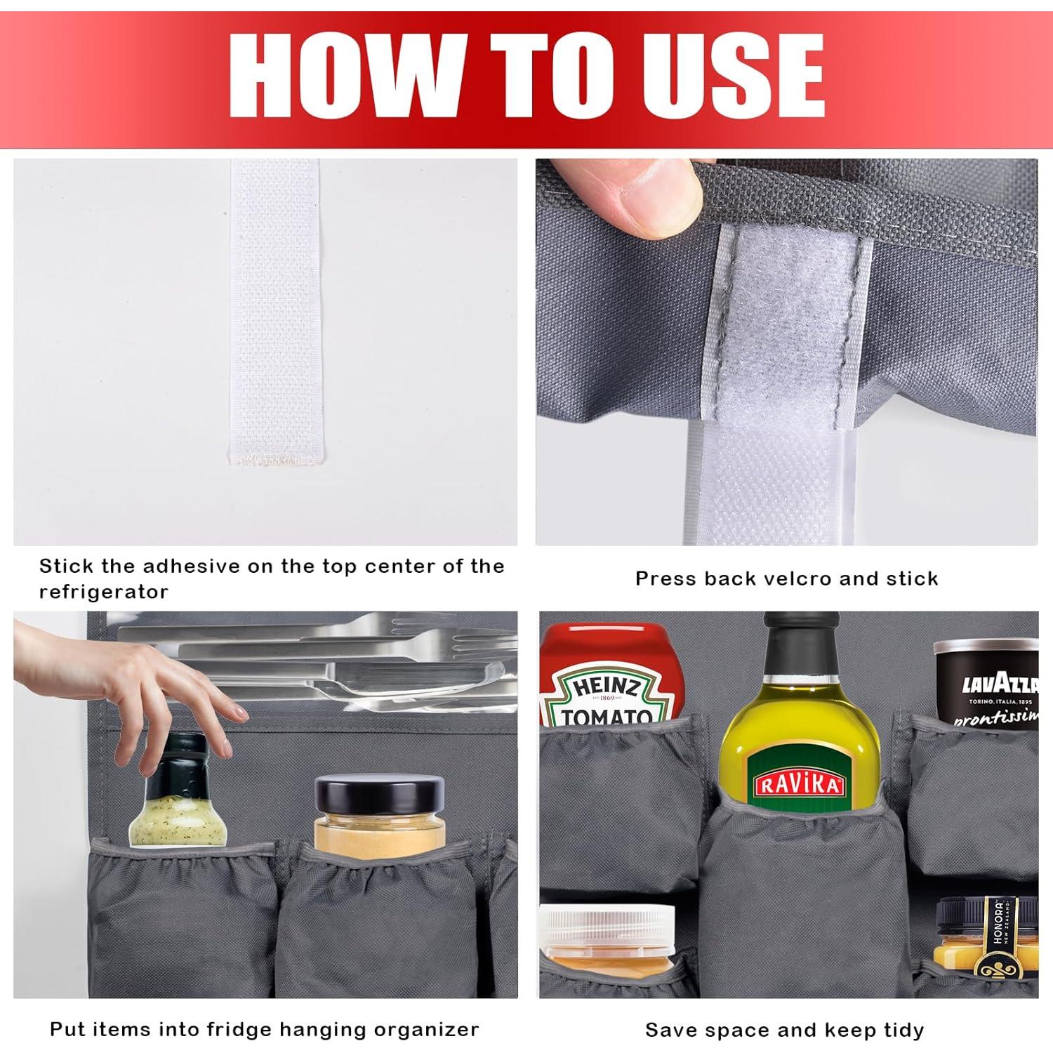 Organizador de Mini Nevera ChezMax 12 Bolsillos Gris