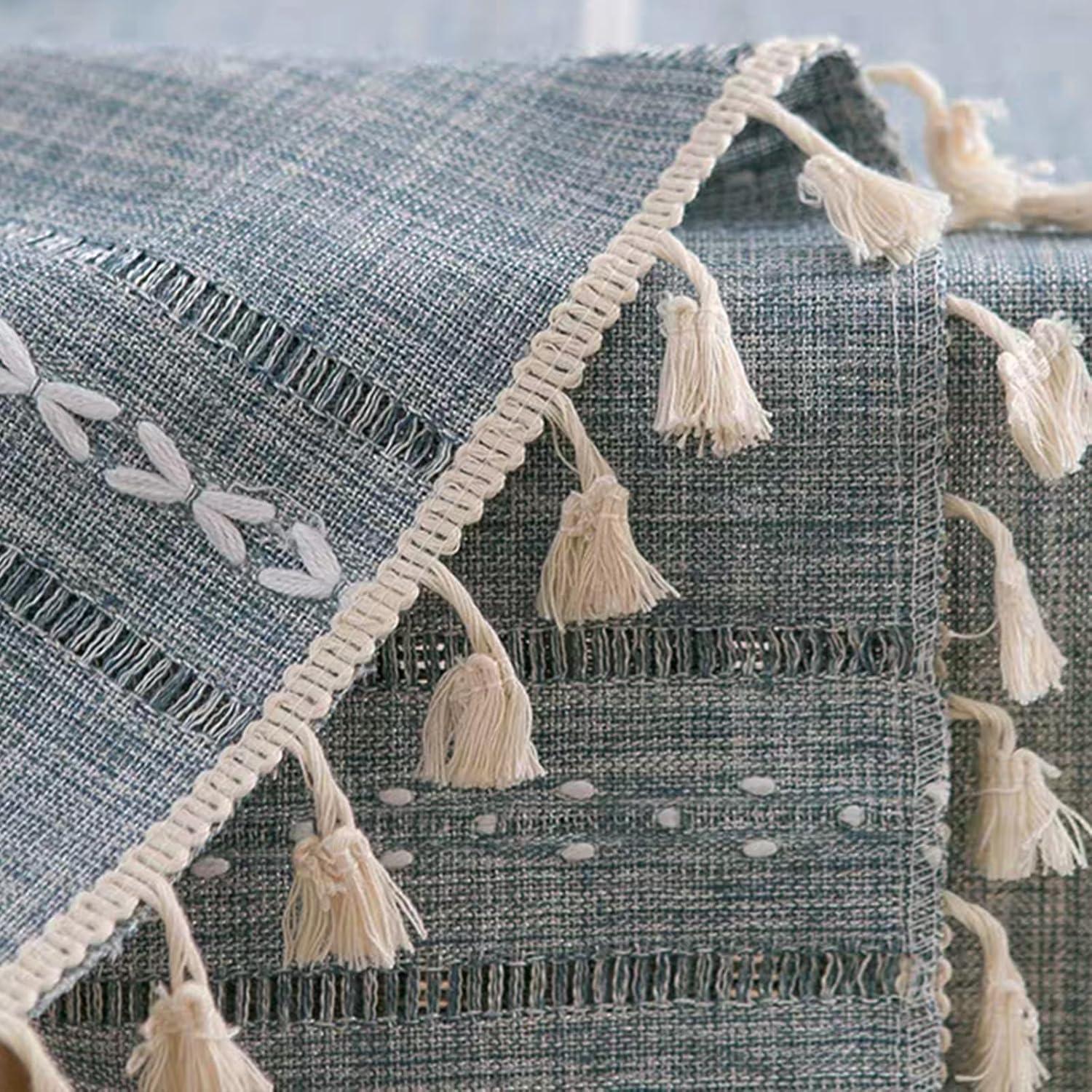 Mantel de Mesa de Noche Utobanh 40x90 cm Azul Grisáceo