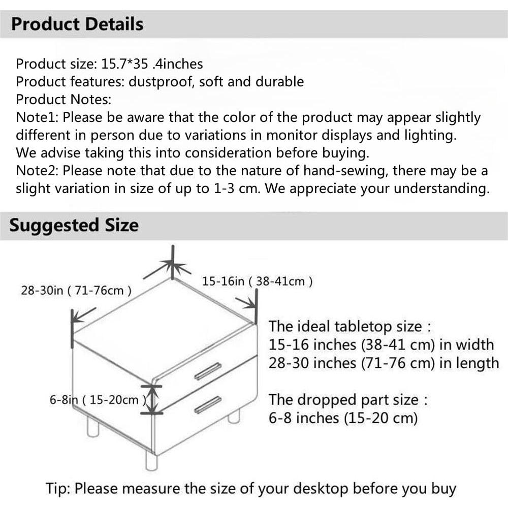 Mantel de Mesa de Noche Utobanh 40x90 cm Azul Grisáceo