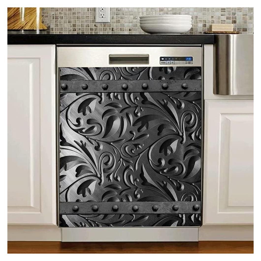 Imán Decorativo Floral Negro Thuepak para Lavavajillas 58,5x66 cm