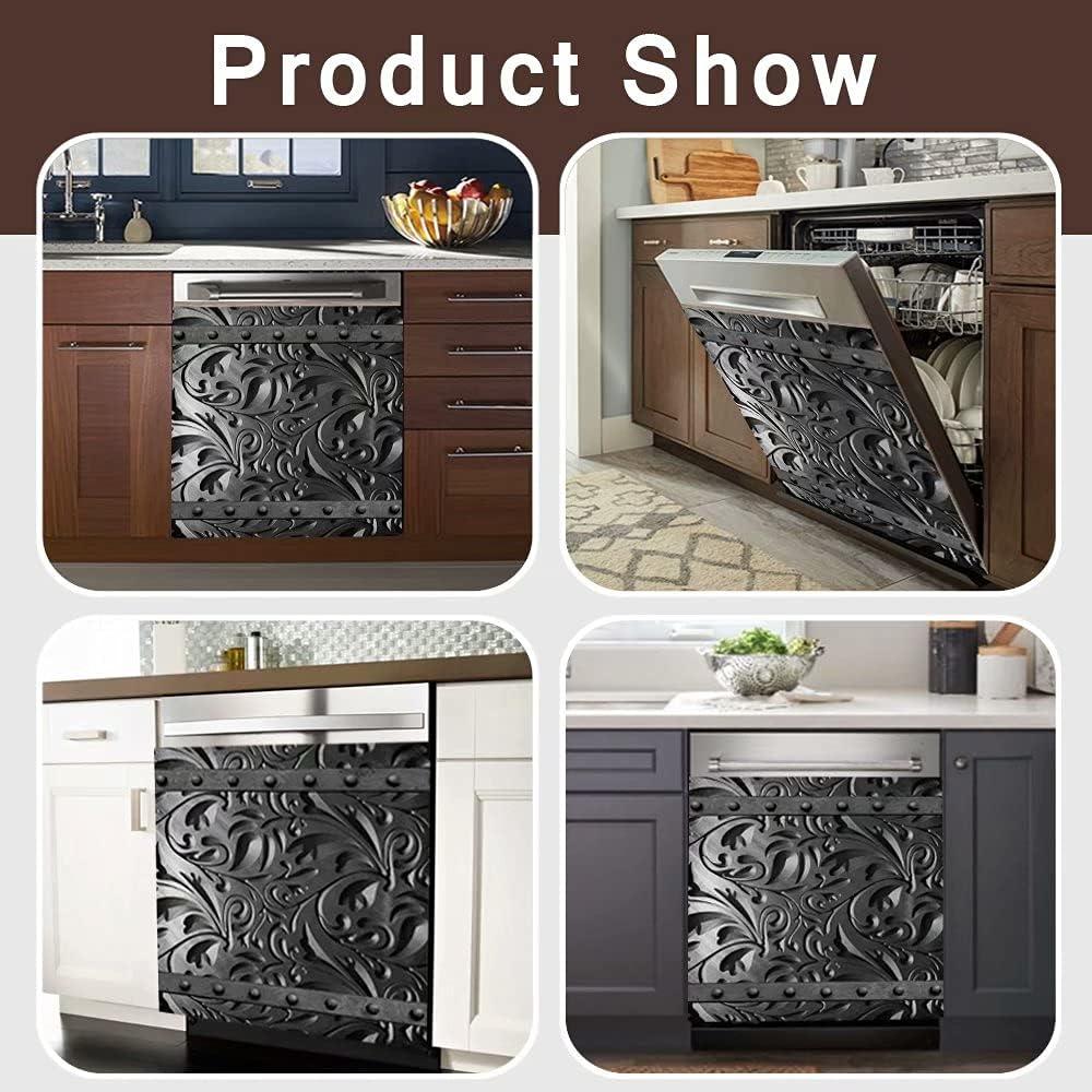 Imán Decorativo Floral Negro Thuepak para Lavavajillas 58,5x66 cm