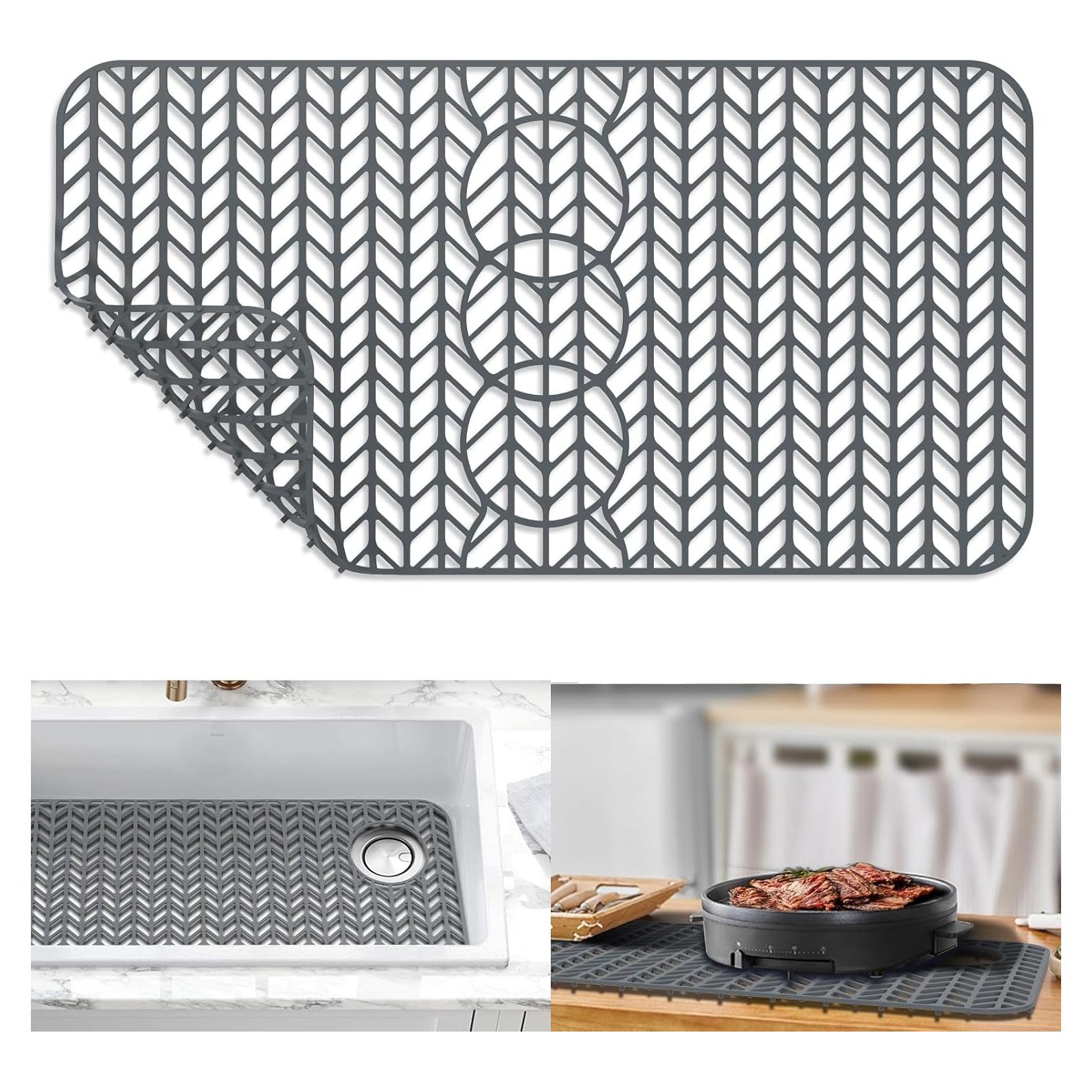 GUUKIN Alfombrilla de Silicona para Fregadero 73.66x39.05cm Gris
