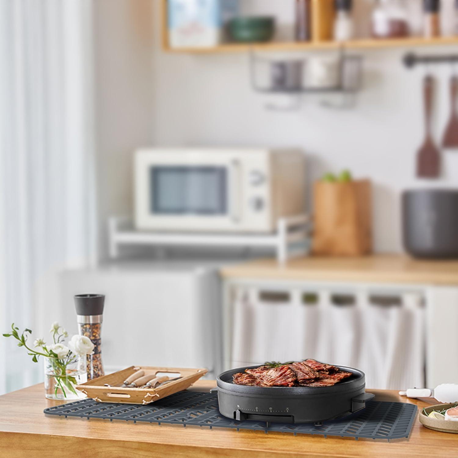 GUUKIN Alfombrilla de Silicona para Fregadero 73.66x39.05cm Gris