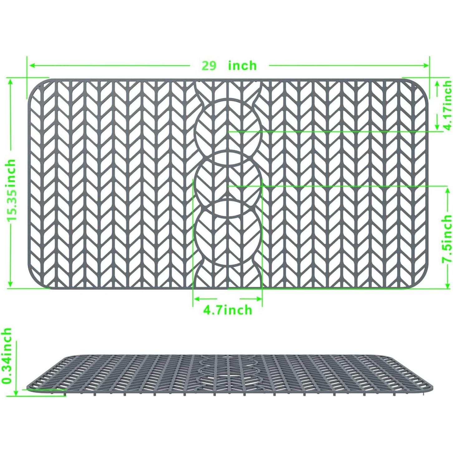 GUUKIN Alfombrilla de Silicona para Fregadero 73.66x39.05cm Gris