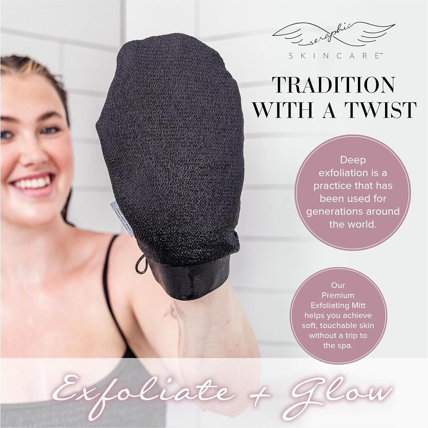 Mitón Exfoliante Premium Seraphic Skincare 2 Piezas 100% Viscosa