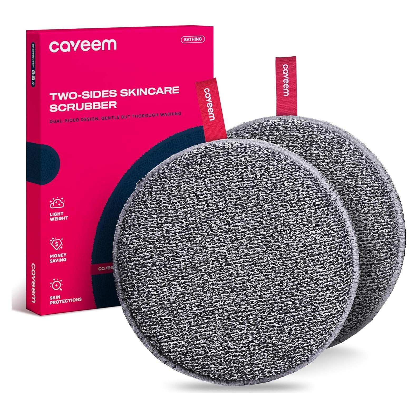 Esponja Exfoliante Corporal Caveem - Suave y Áspera, 2 Piezas