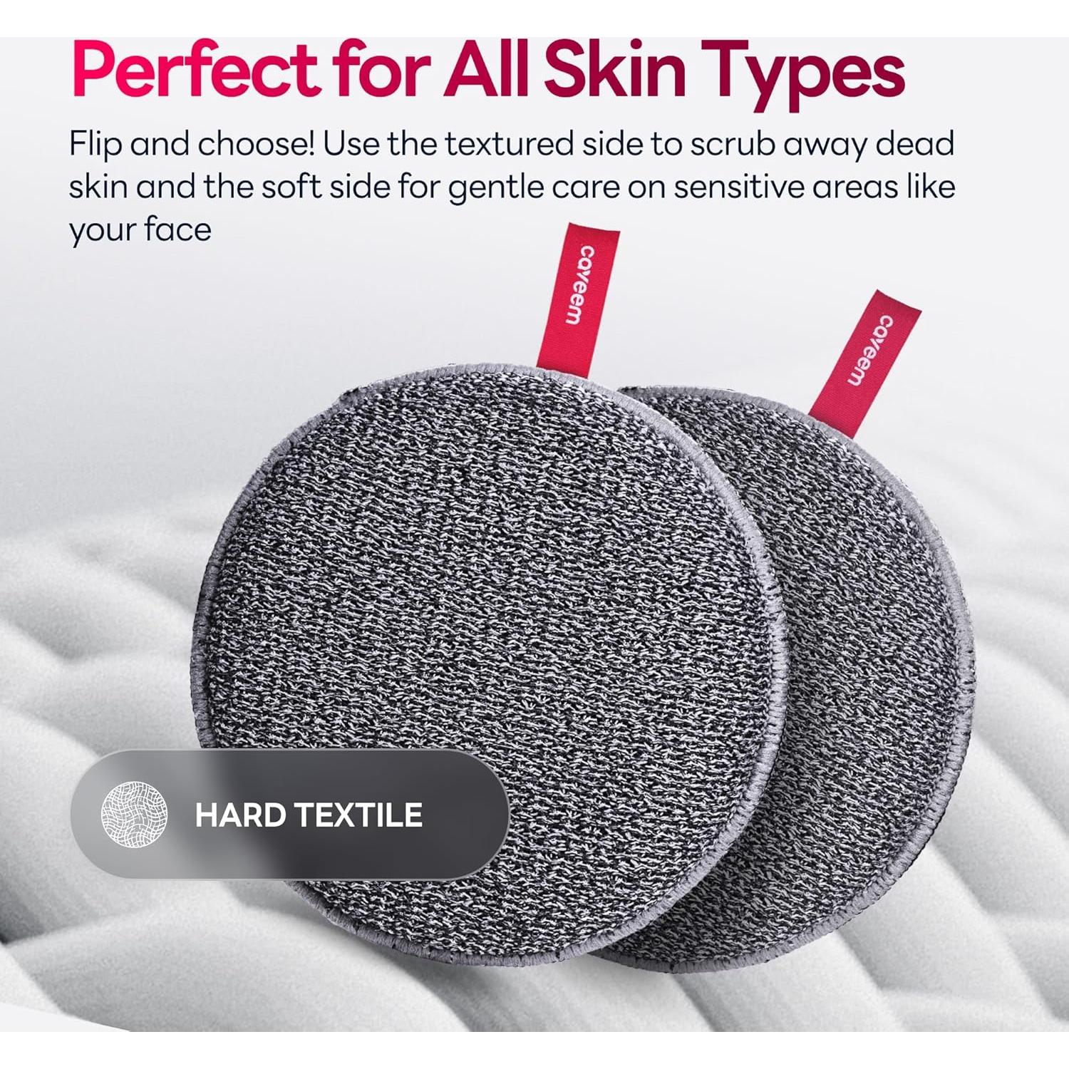 Esponja Exfoliante Corporal Caveem - Suave y Áspera, 2 Piezas