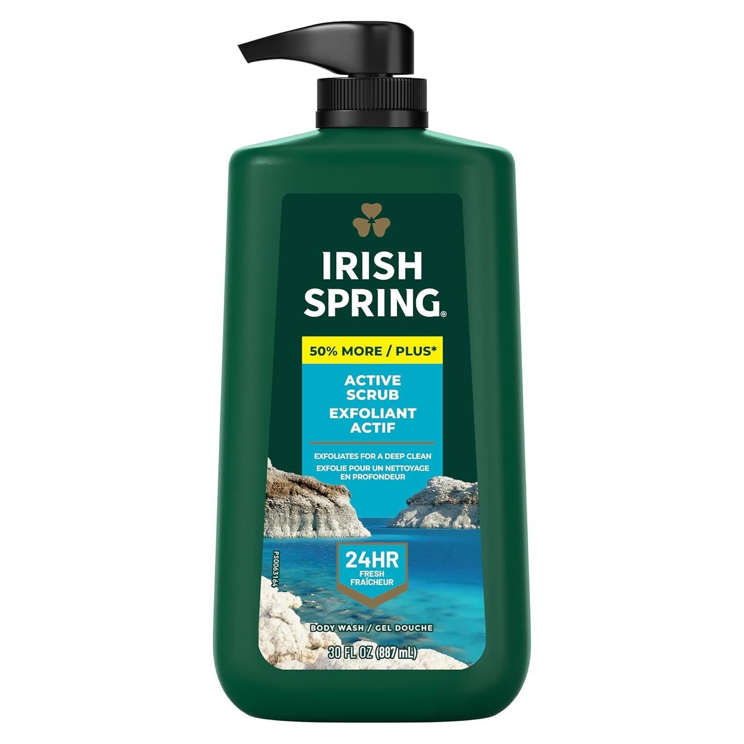Gel de Ducha Exfoliante Irish Spring 30 oz para Hombres