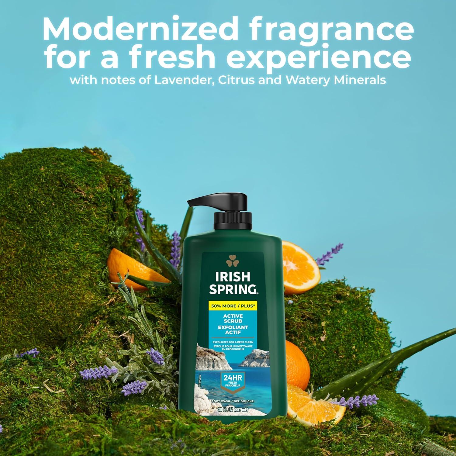 Gel de Ducha Exfoliante Irish Spring 30 oz para Hombres