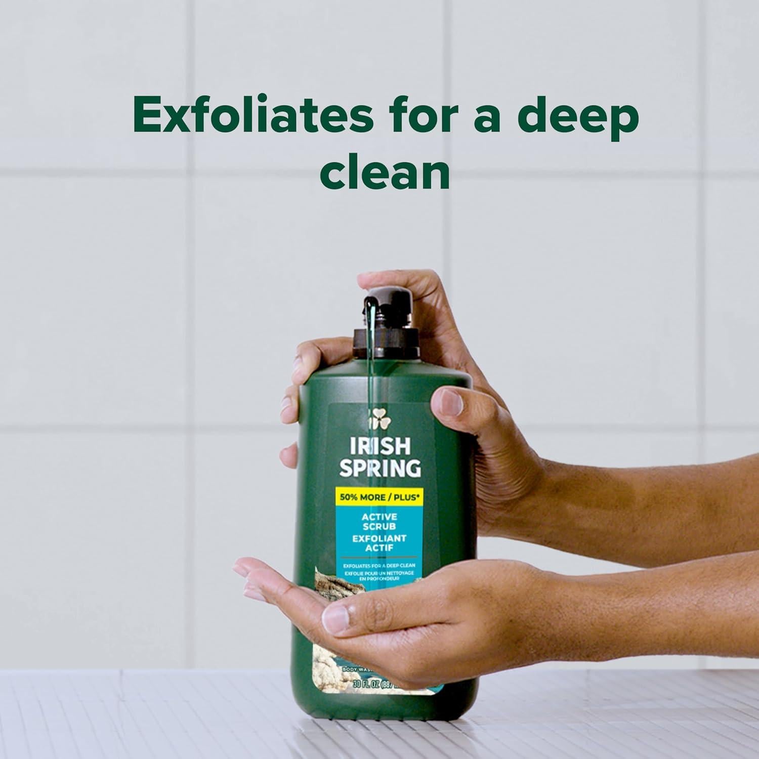 Gel de Ducha Exfoliante Irish Spring 30 oz para Hombres