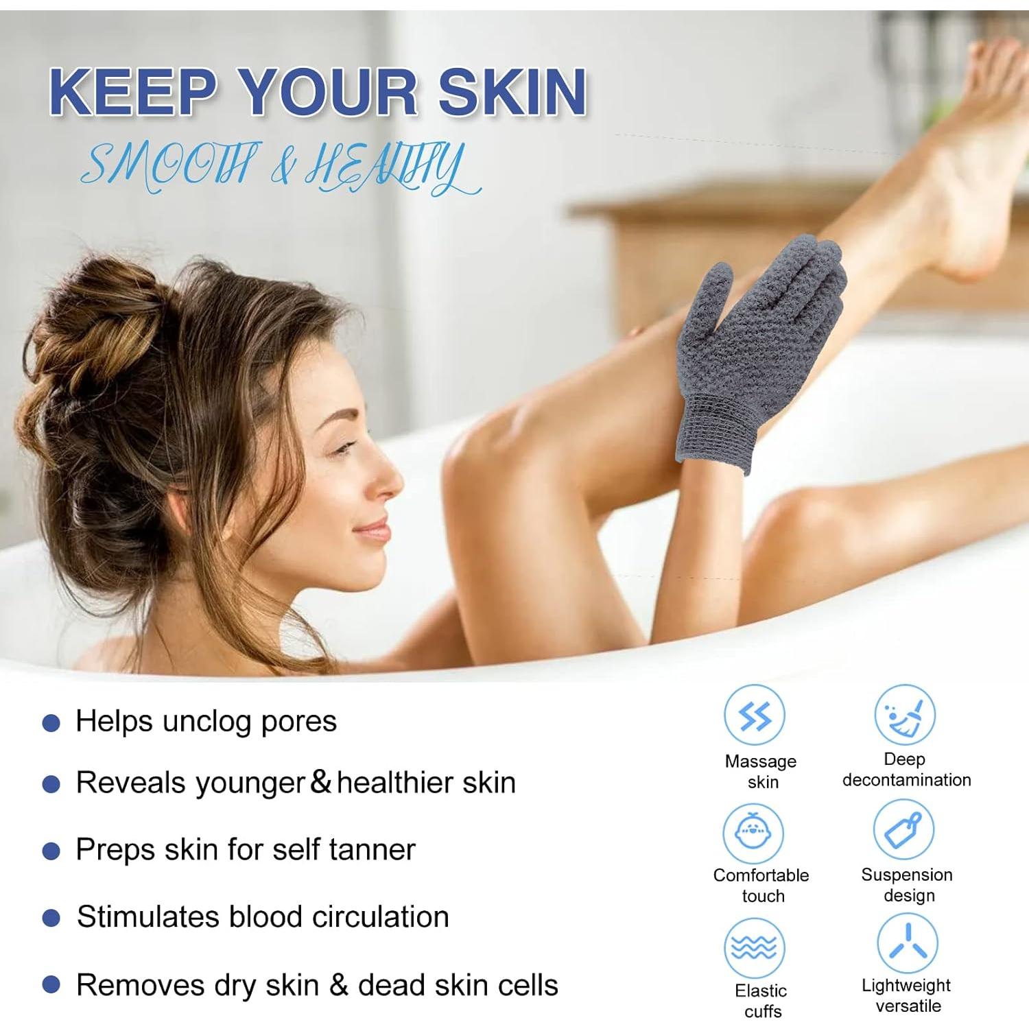 Guantes Exfoliantes Yiclick - Exfoliador Corporal 4 Piezas