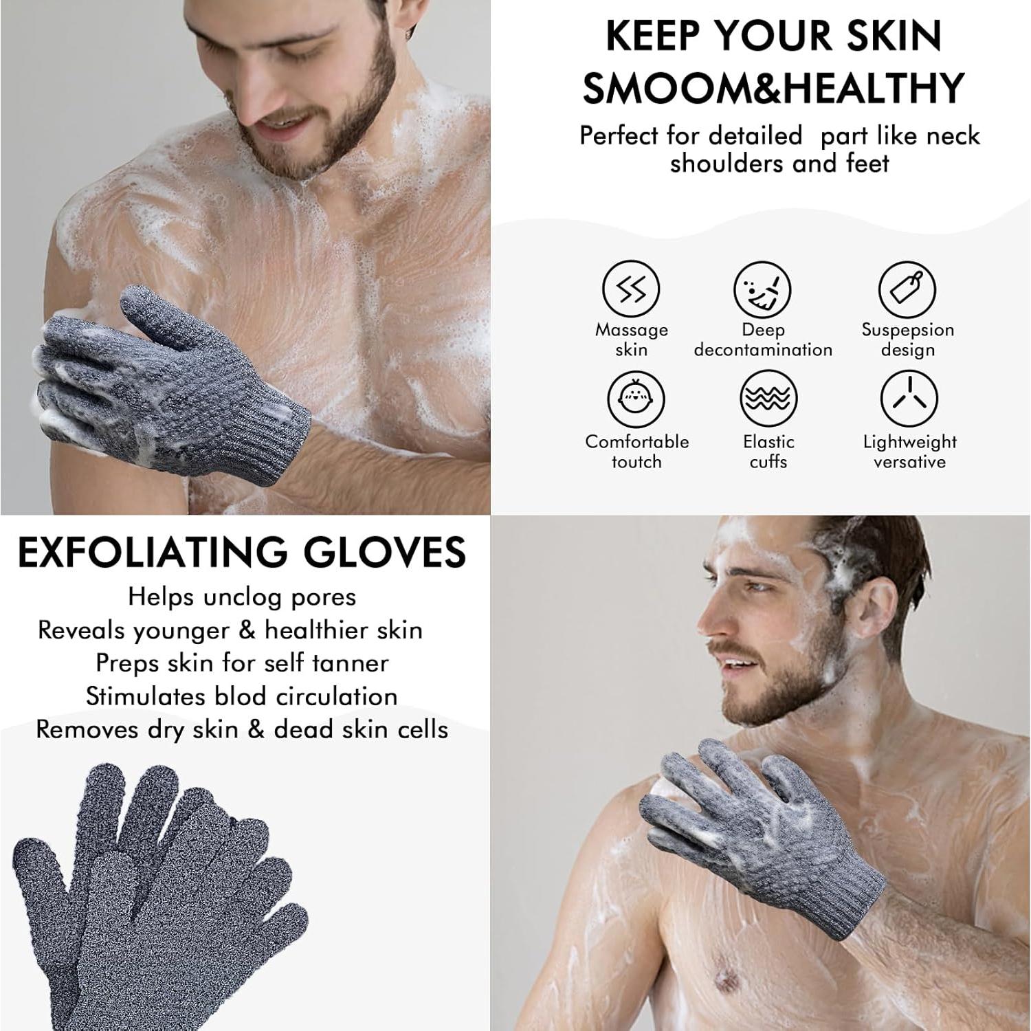 Guantes Exfoliantes Yiclick - Exfoliador Corporal 4 Piezas