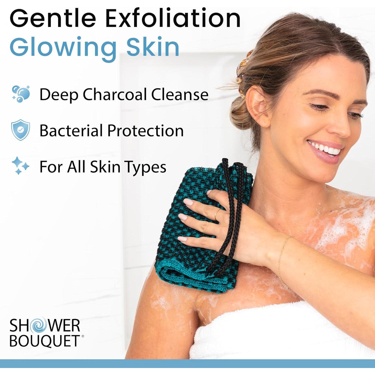 Toalla Exfoliante Japonesa Shower Bouquet Verde 91x18cm