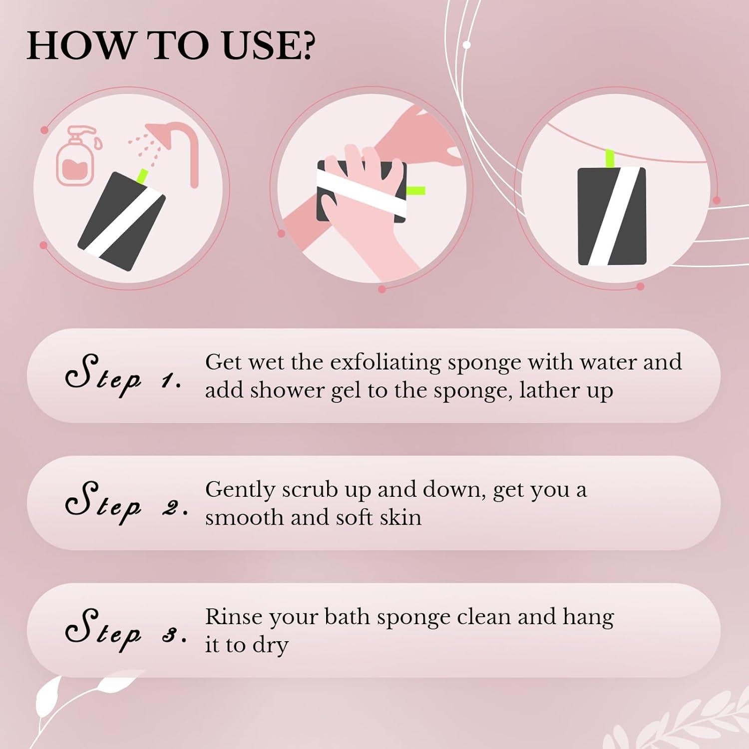 Esponja Exfoliante para el Cuerpo MIG4U - Paquete de 3