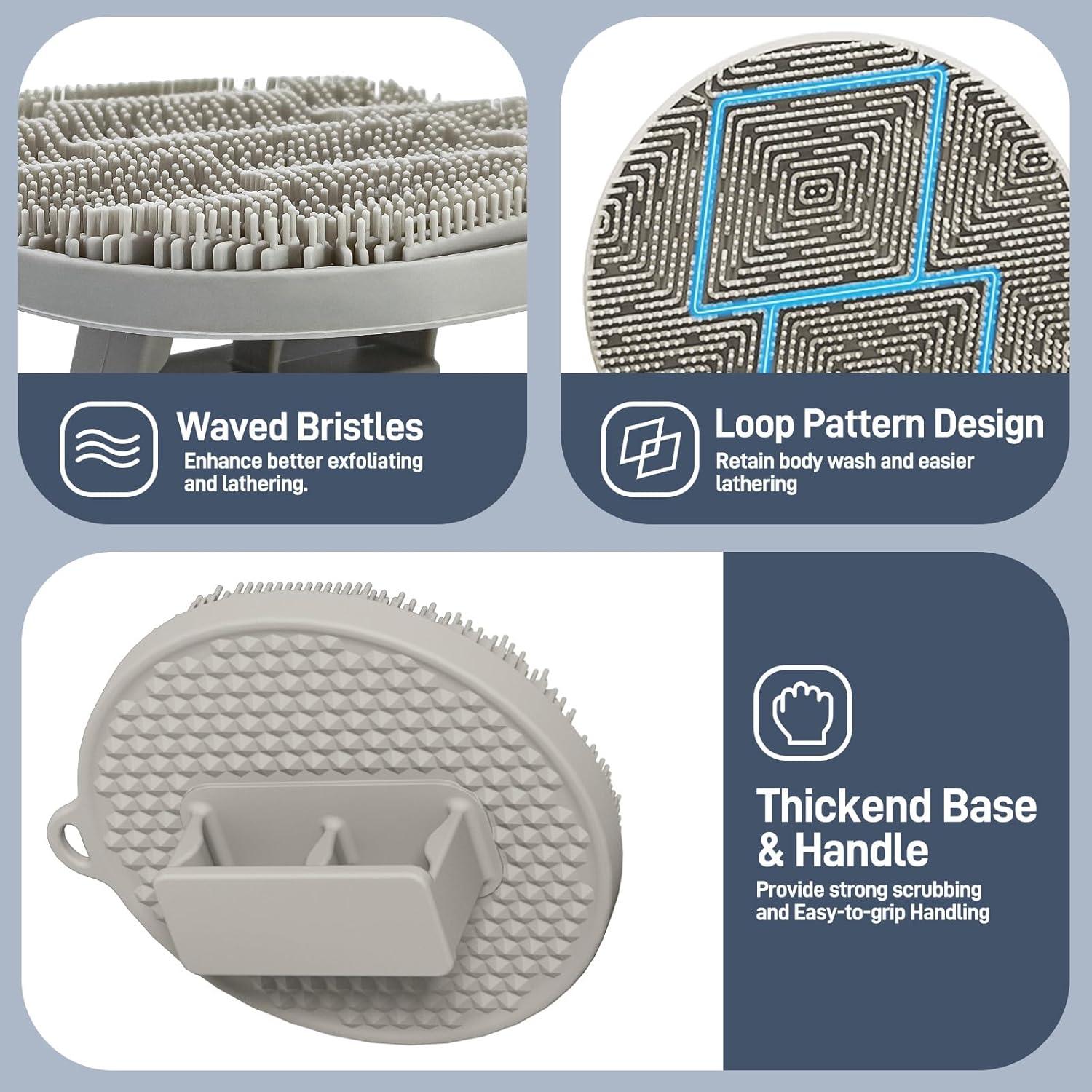 Esponja de Cuerpo de Silicona GEENOA 2PCS Antideslizante