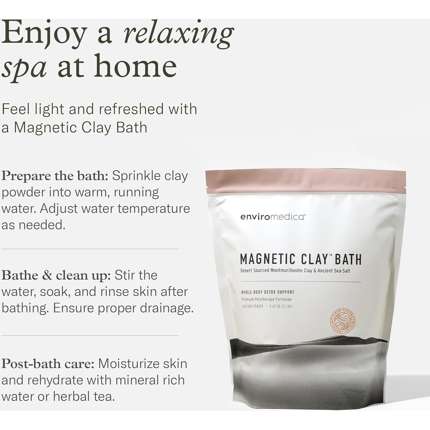 Arcilla Bentonita Magnética Enviromedica 500g - Baño Rejuvenecedor