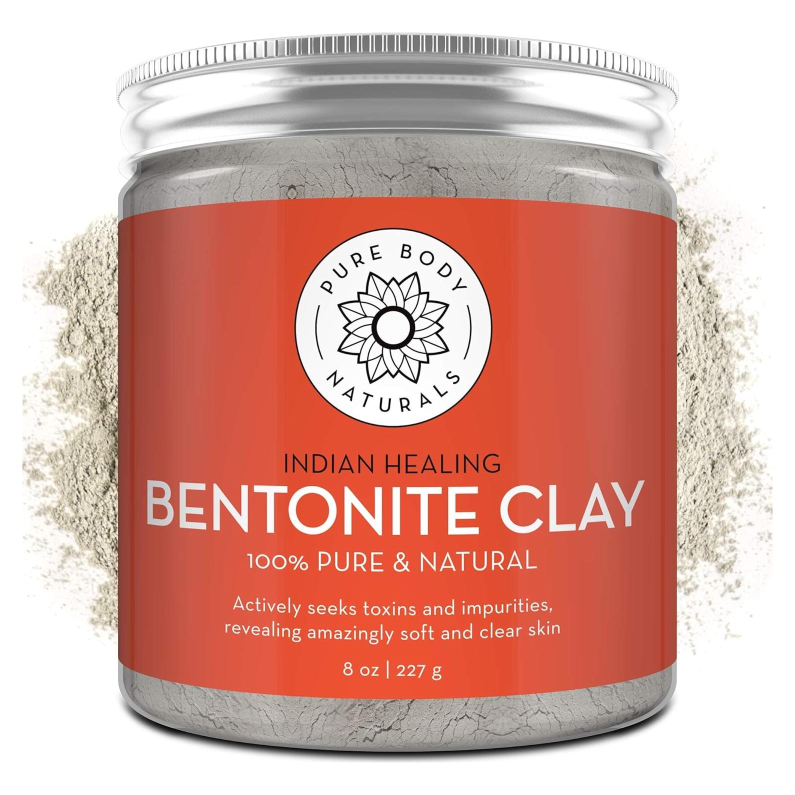 Polvo de Arcilla Bentonita Pure Body Naturals 226g - Detox Facial y Corporal
