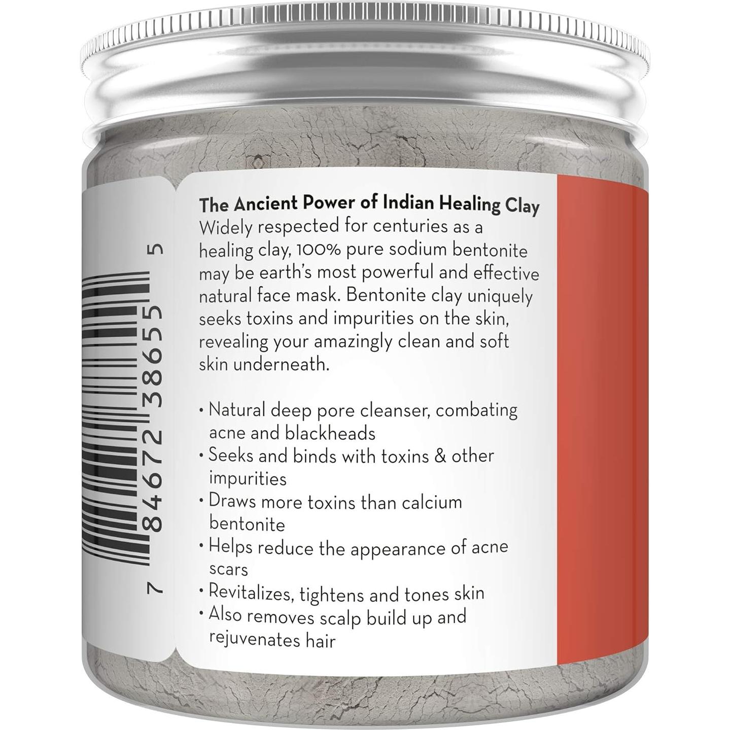 Polvo de Arcilla Bentonita Pure Body Naturals 226g - Detox Facial y Corporal