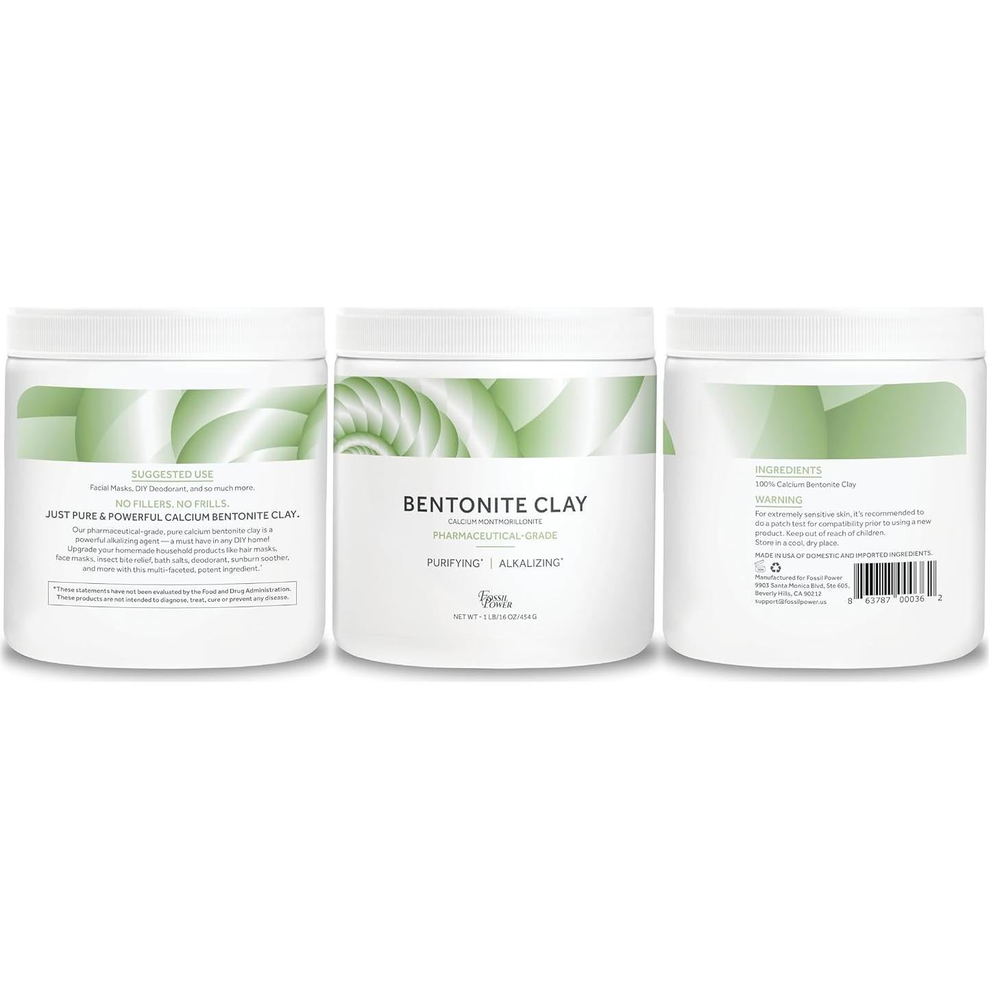 Polvo de Arcilla Bentonita de Calcio 1 lb - Fossil Power