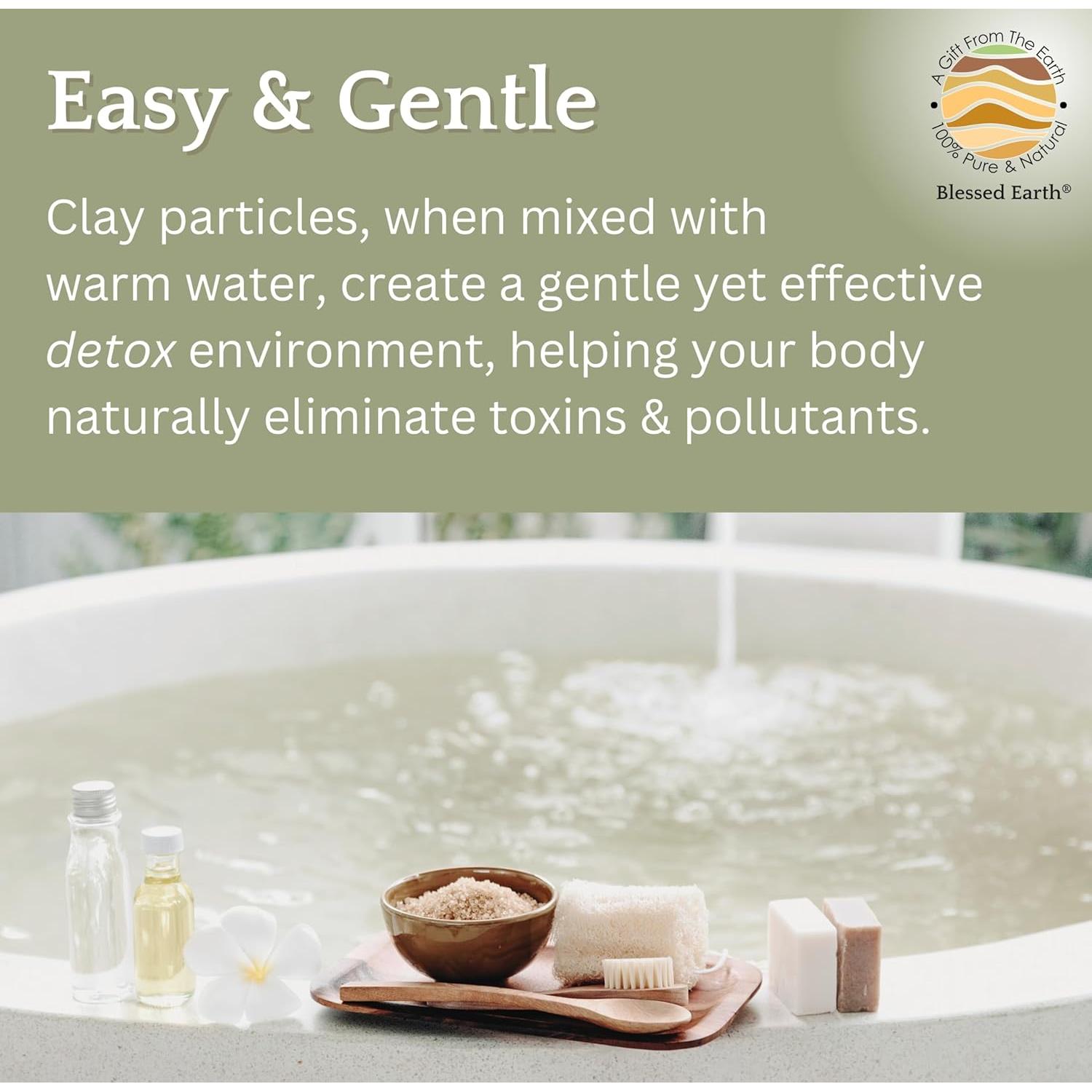 Baño Detox Arcilla Bentonita Blessed Earth 1 lb Grado Terapéutico