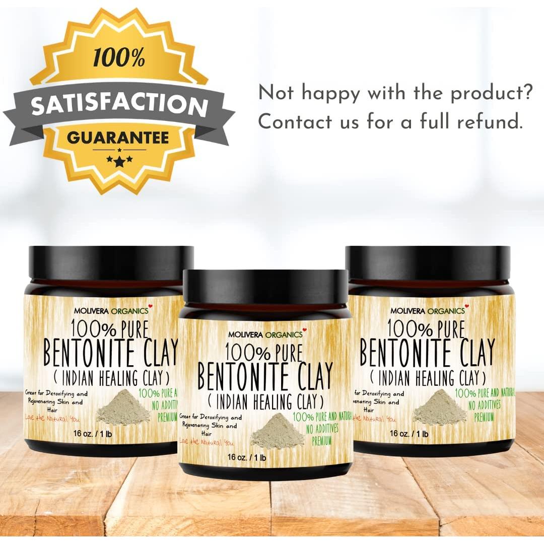 Arcilla Bentonita Pura 450g Molivera Organics - Desintoxicante Facial y Capilar