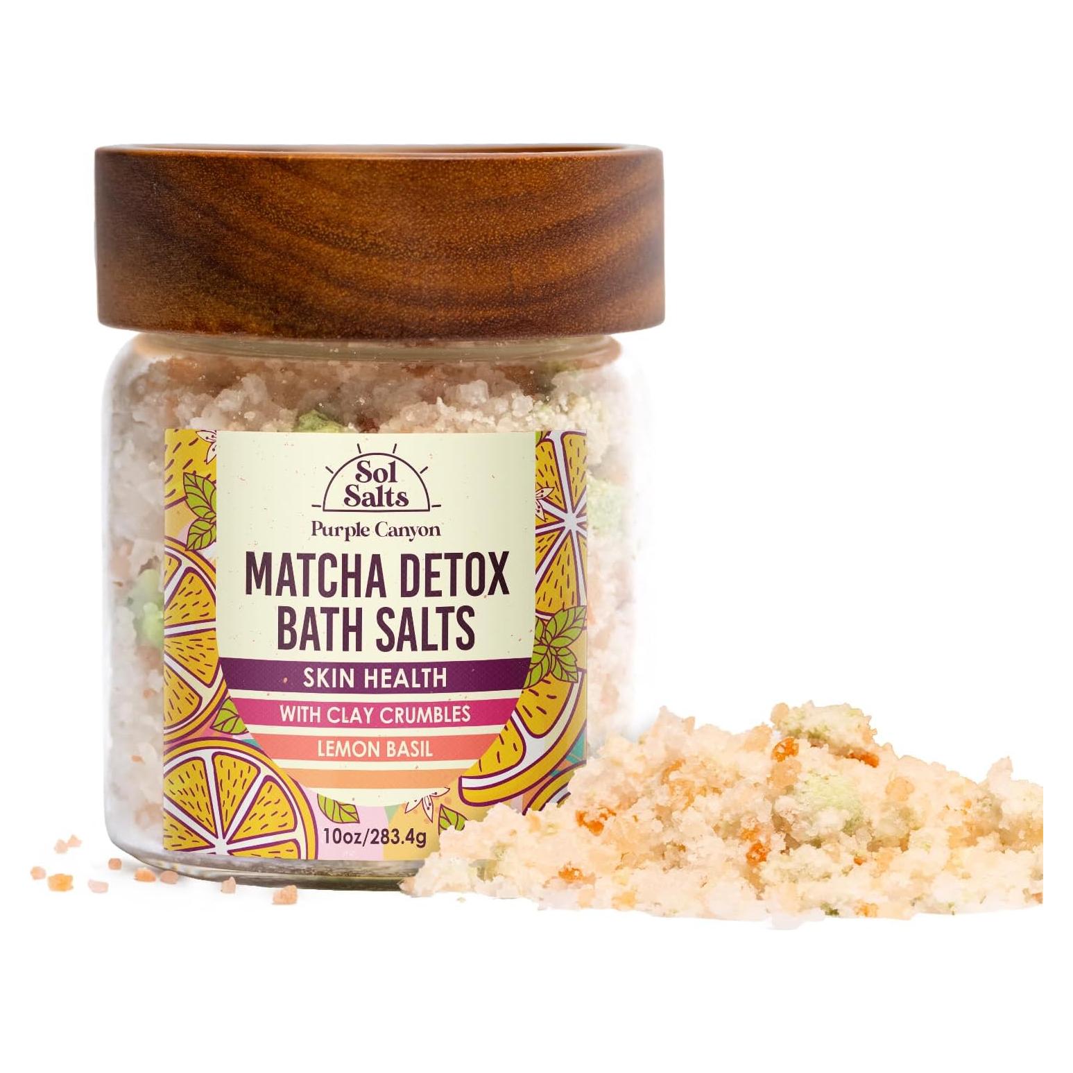 Sales de Baño Detox Matcha Purple Canyon 540g con Arcilla