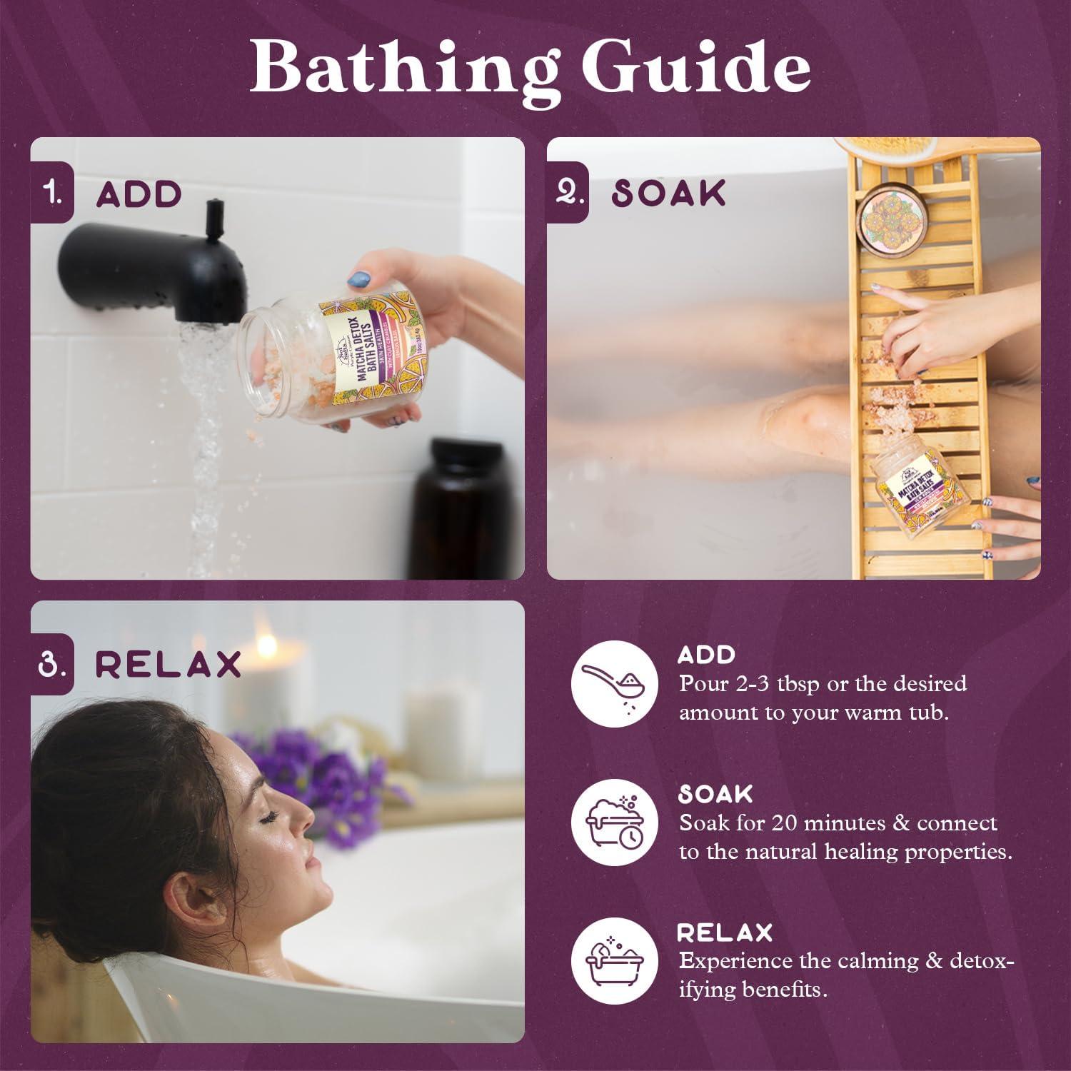 Sales de Baño Detox Matcha Purple Canyon 540g con Arcilla