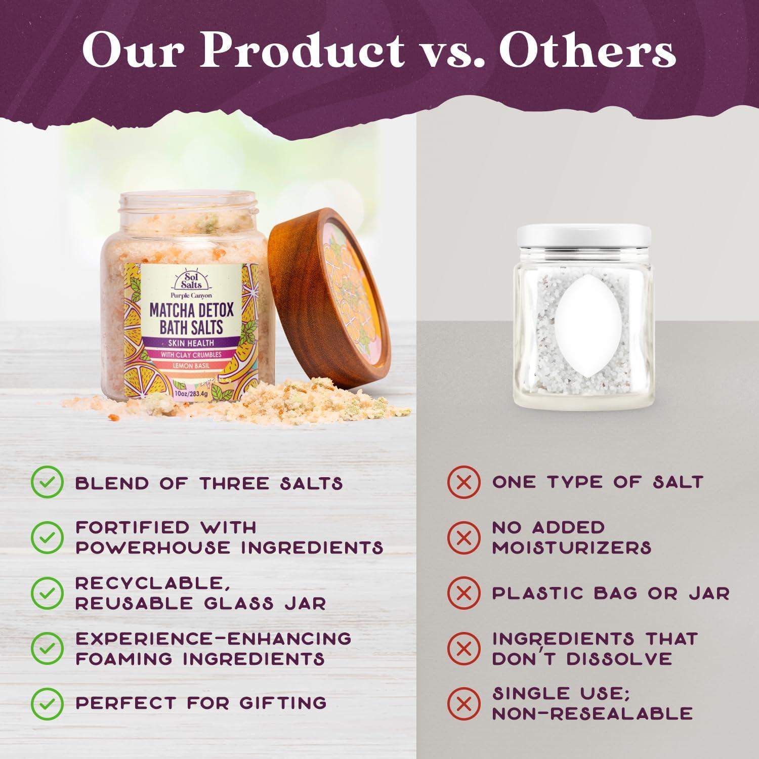 Sales de Baño Detox Matcha Purple Canyon 540g con Arcilla